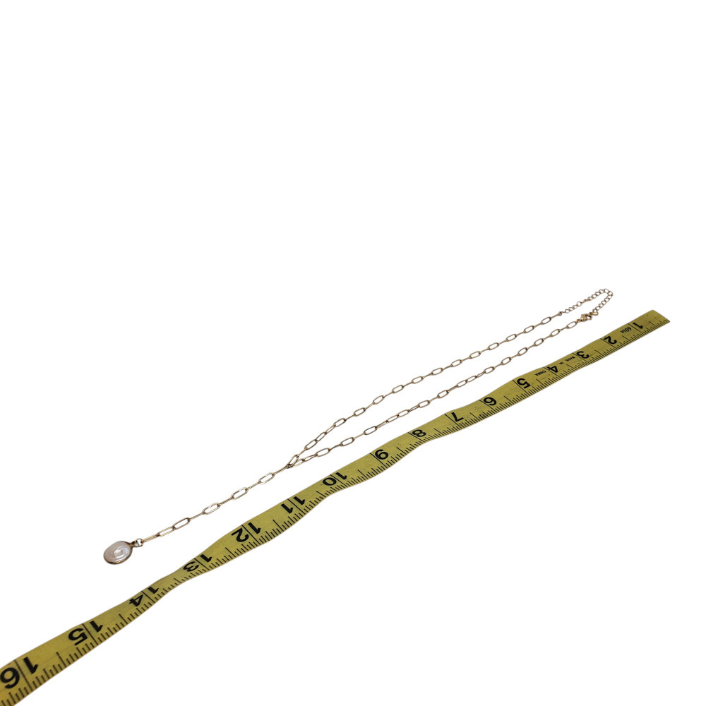 Gold Tone Paperclip Chain Y Drop Lariat Necklace White Real Coin Pearl Pendant - Picture 5 of 8